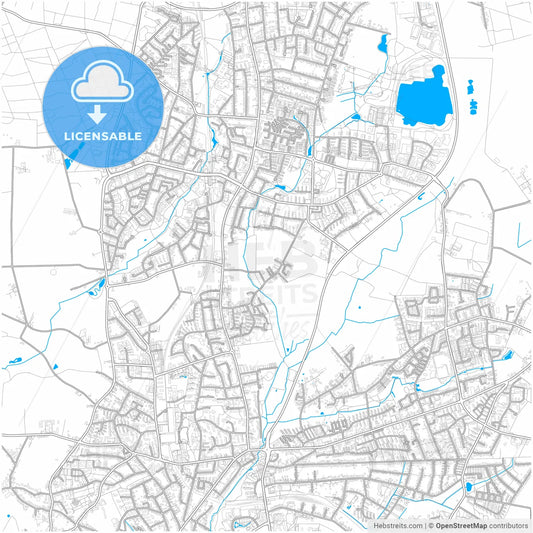 Norderstedt, Schleswig-Holstein, Germany, city map with high resolution roads.
