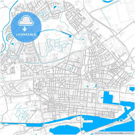 Wilhelmshaven, Lower Saxony, Germany, city map with high resolution roads.