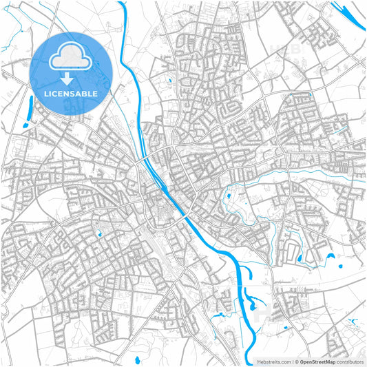 Rheine, North Rhine-Westphalia, Germany, city map with high resolution roads.