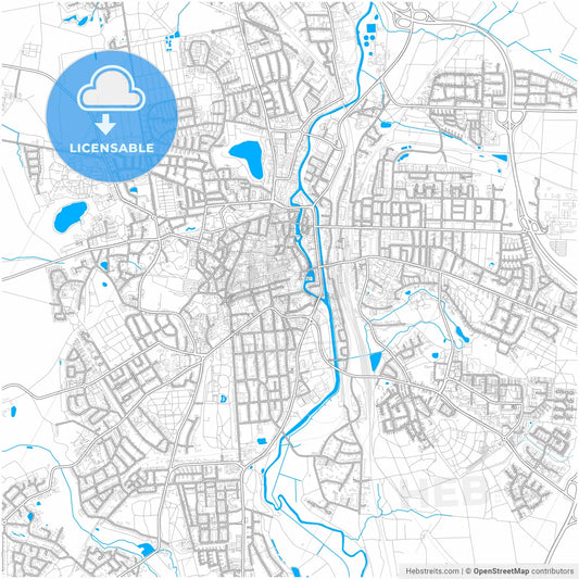 Luneburg, Lower Saxony, Germany, city map with high resolution roads.