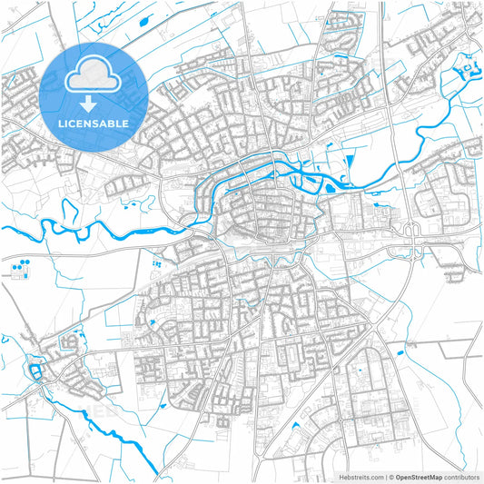 Lippstadt, North Rhine-Westphalia, Germany, city map with high resolution roads.