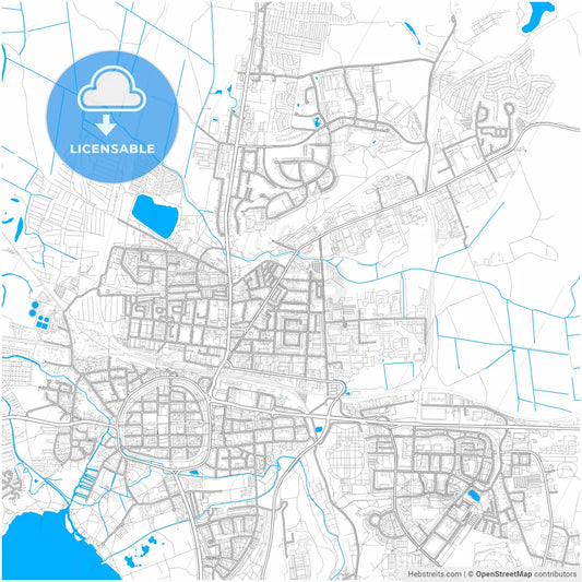 Neubrandenburg, Mecklenburg-Western Pomerania, Germany, city map with high resolution roads.