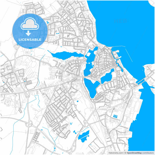 Stralsund, Mecklenburg-Western Pomerania, Germany, city map with high resolution roads.