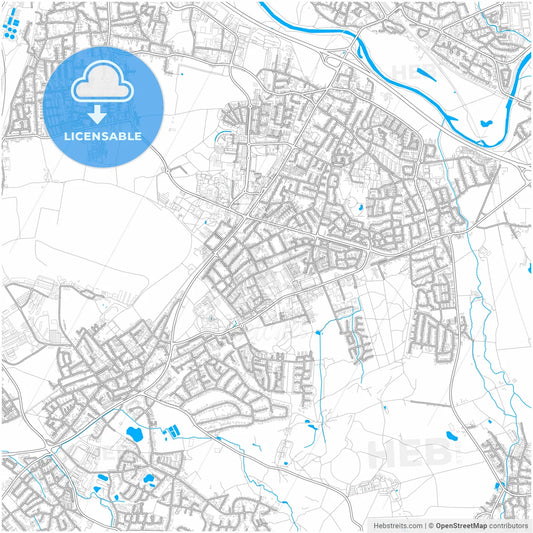 Sankt Augustin, North Rhine-Westphalia, Germany, city map with high resolution roads.