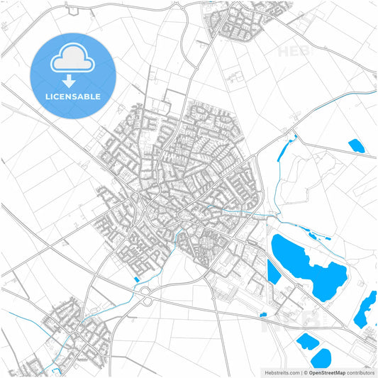 Pulheim, North Rhine-Westphalia, Germany, city map with high resolution roads.