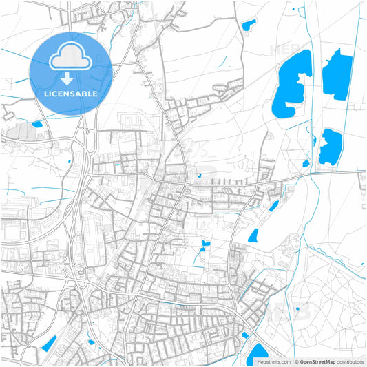 Langenhagen, Lower Saxony, Germany, city map with high resolution roads.
