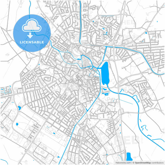 Nordhorn, Lower Saxony, Germany, city map with high resolution roads.