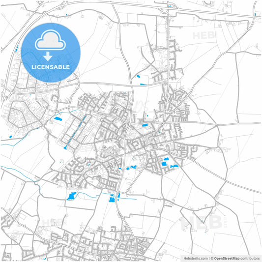 Willich, North Rhine-Westphalia, Germany, city map with high resolution roads.