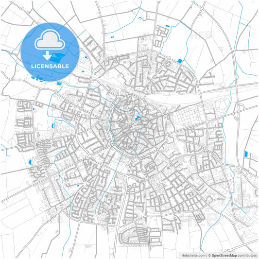 Soest, North Rhine-Westphalia, Germany, city map with high resolution roads.