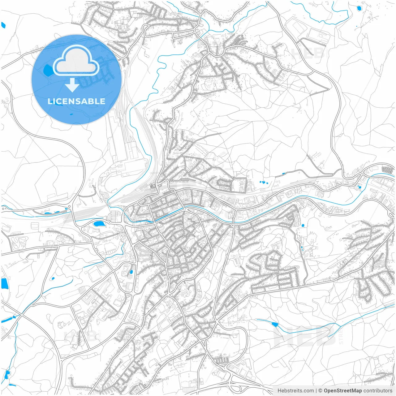 Neunkirchen, Saarland, Germany, city map with high resolution roads.