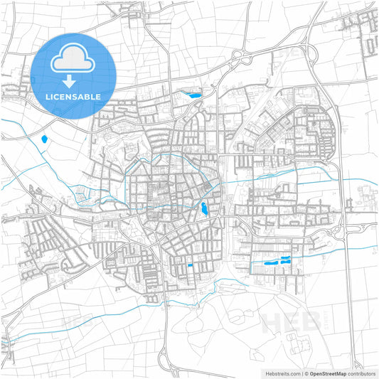 Landau in der Pfalz, Rheinland-Pfalz, Germany, city map with high resolution roads.