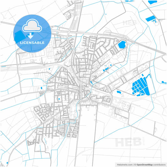 Lehrte, Lower Saxony, Germany, city map with high resolution roads.