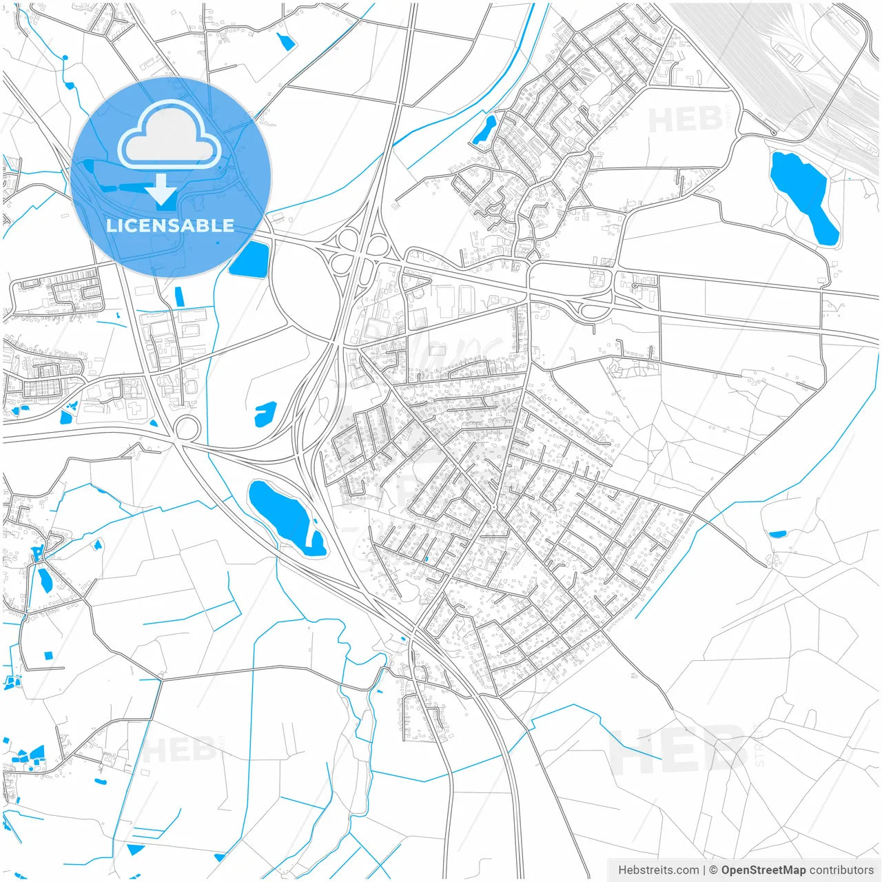 Seevetal, Lower Saxony, Germany, city map with high resolution roads.