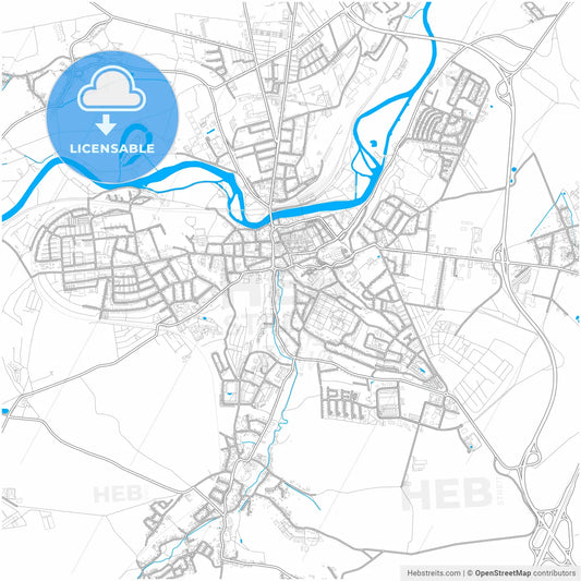 Weißenfels, Saxony-Anhalt, Germany, city map with high resolution roads.