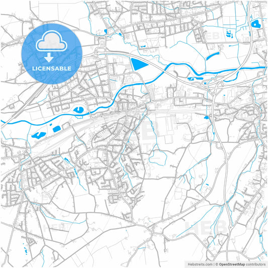 Lohne, North Rhine-Westphalia, Germany, city map with high resolution roads.