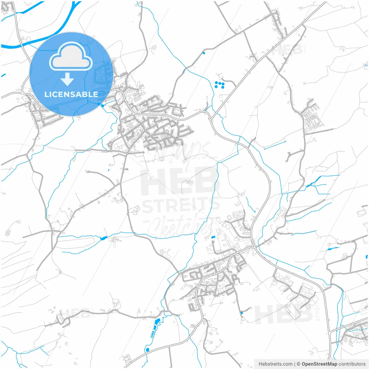 Huckelhoven, North Rhine-Westphalia, Germany, city map with high resolution roads.