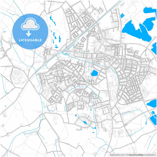 Kamp-Lintfort, North Rhine-Westphalia, Germany, city map with high resolution roads.