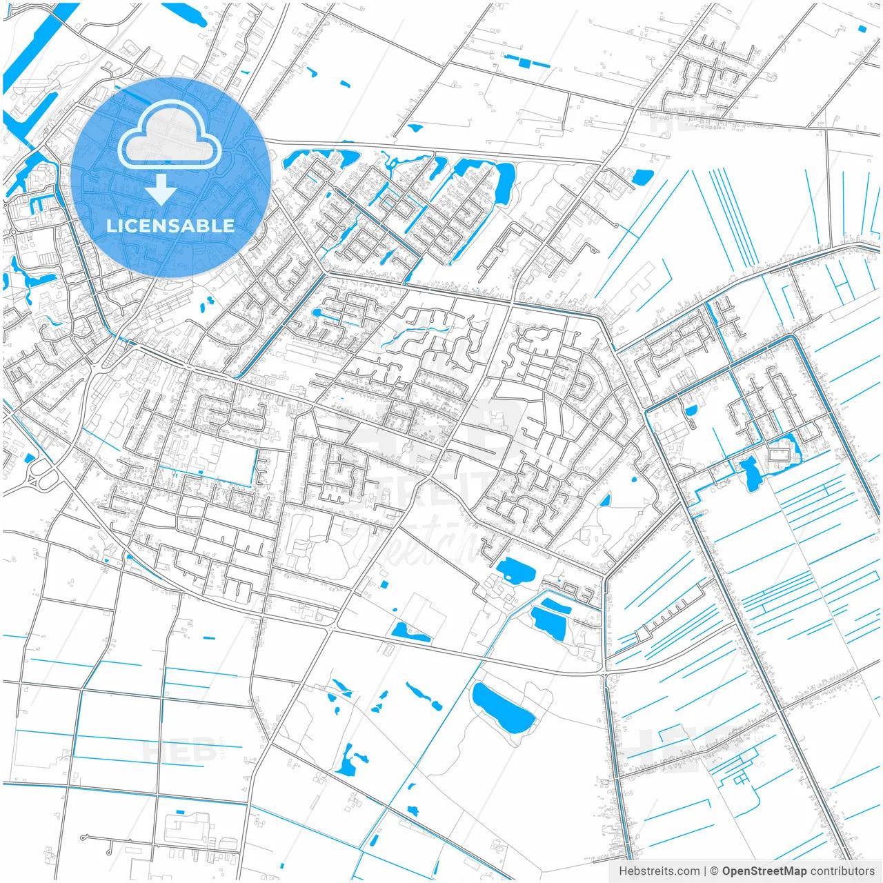 Papenburg, Lower Saxony, Germany, city map with high resolution roads.