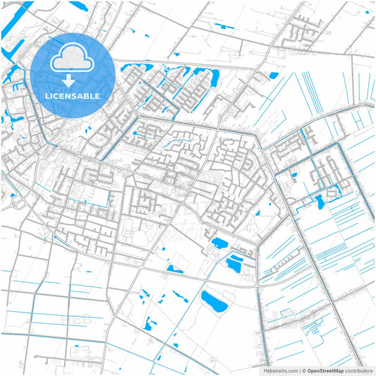 Papenburg, Lower Saxony, Germany, city map with high resolution roads.