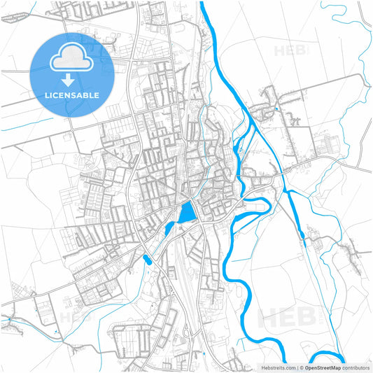 Merseburg, Saxony-Anhalt, Germany, city map with high resolution roads.