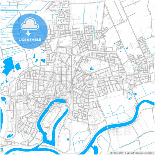 Leer, Lower Saxony, Germany, city map with high resolution roads.