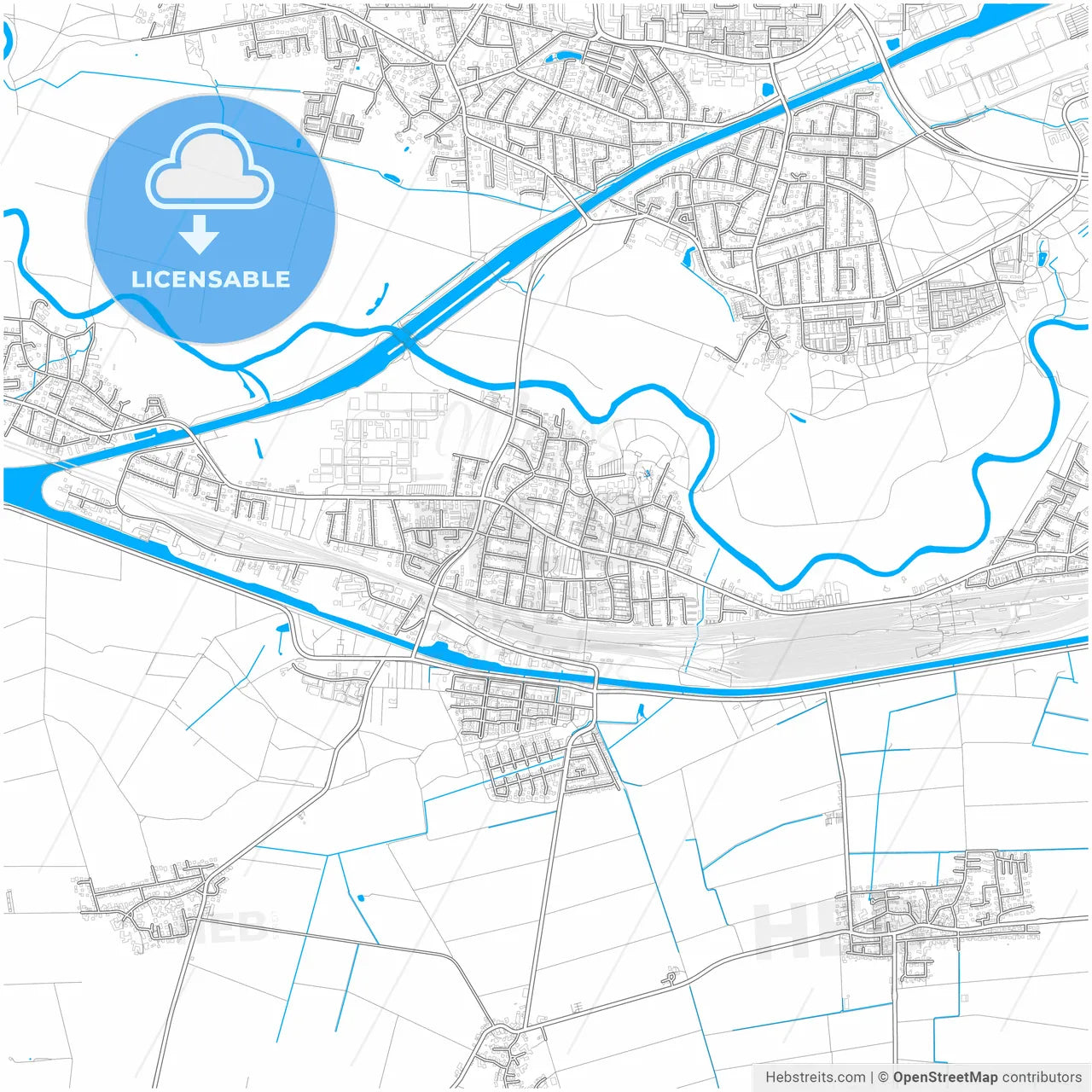 Seelze, Lower Saxony, Germany, city map with high resolution roads.