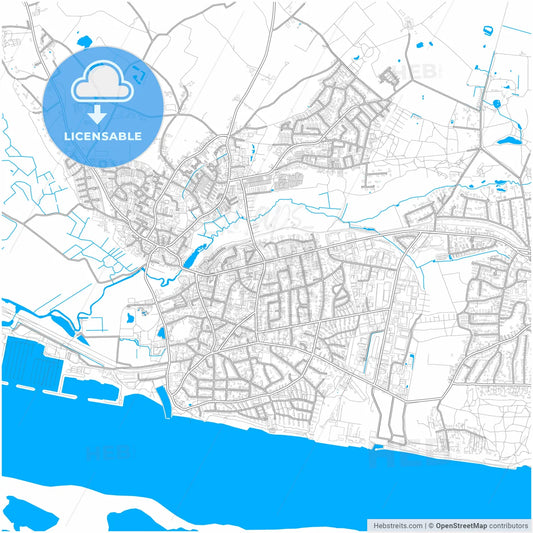 Wedel, Schleswig-Holstein, Germany, city map with high resolution roads.