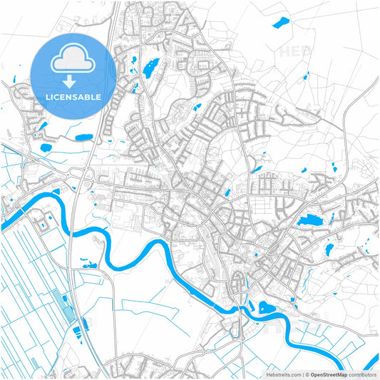 Itzehoe, Schleswig-Holstein, Germany, city map with high resolution roads.