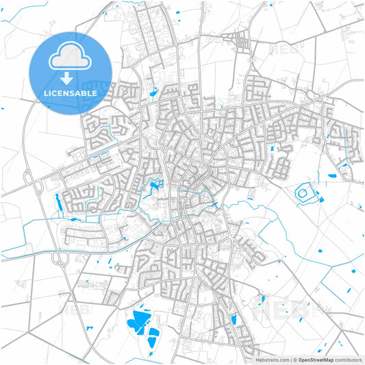 Vechta, Lower Saxony, Germany, city map with high resolution roads.