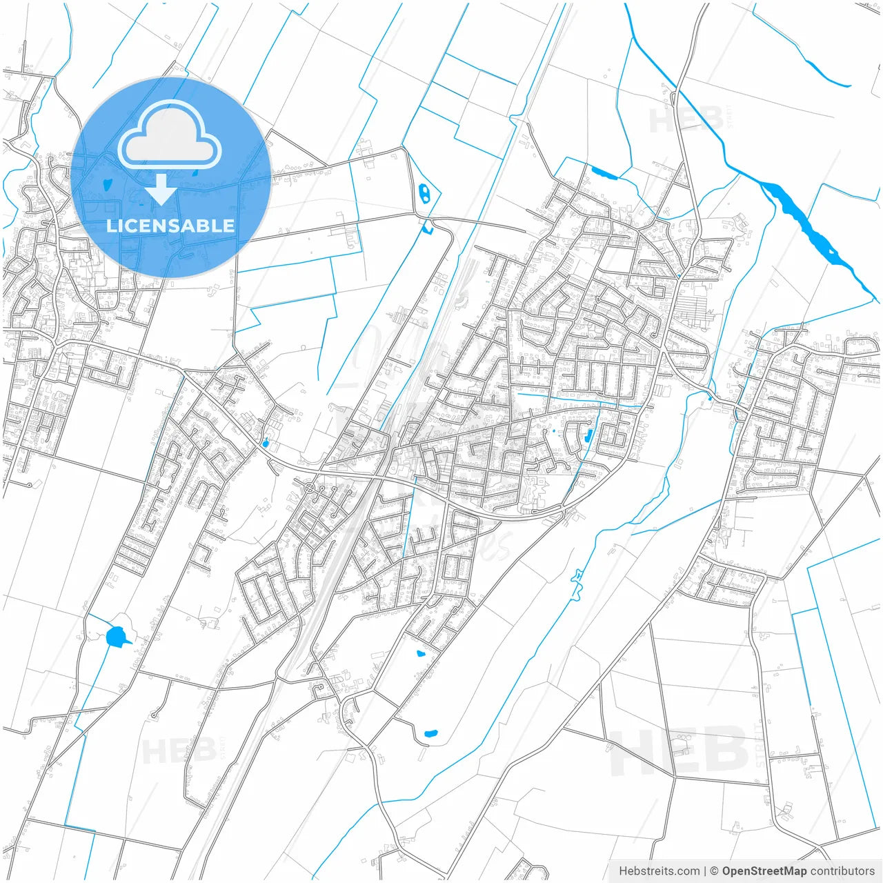 Weyhe, Lower Saxony, Germany, city map with high resolution roads.