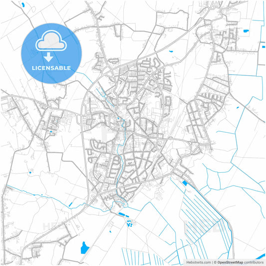 Osterholz-Scharmbeck, Lower Saxony, Germany, city map with high resolution roads.