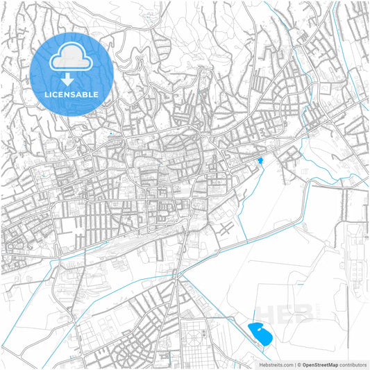 Pécs, Baranya, Hungary, city map with high resolution roads.