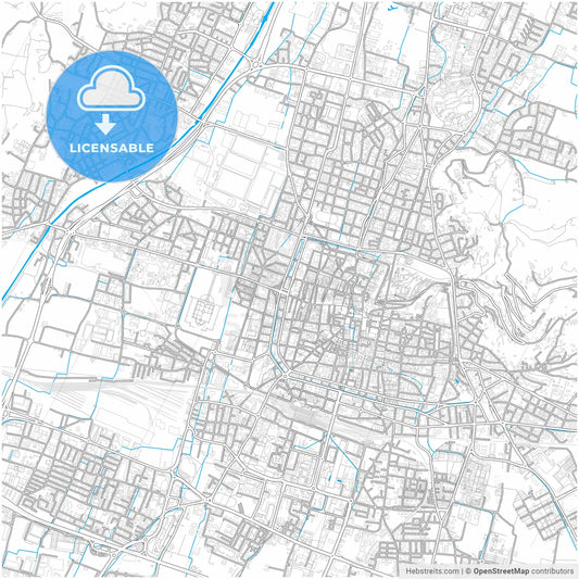 Brescia, Lombardy, Italy, city map with high resolution roads.