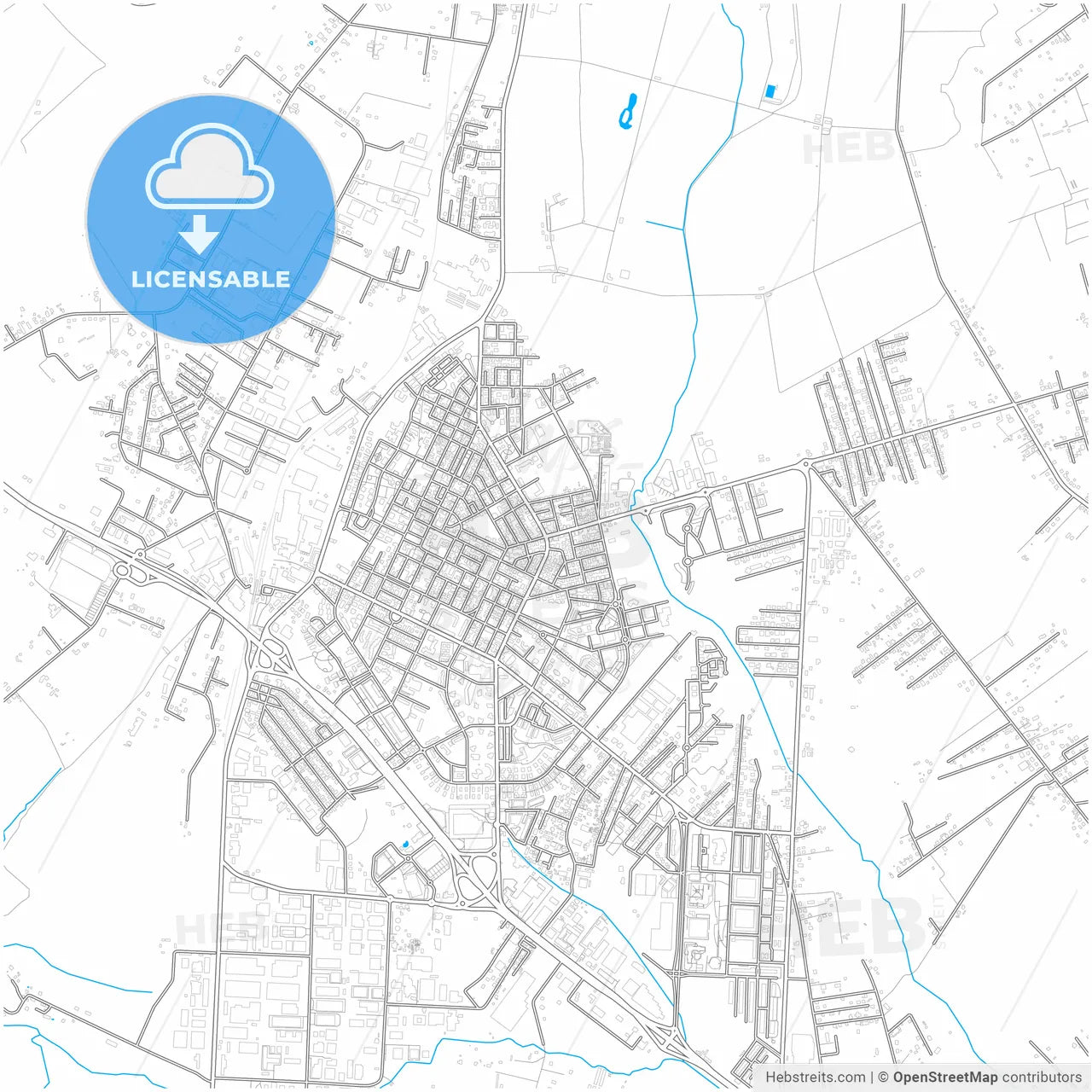 Aprilia, Lazio, Italy, city map with high resolution roads.