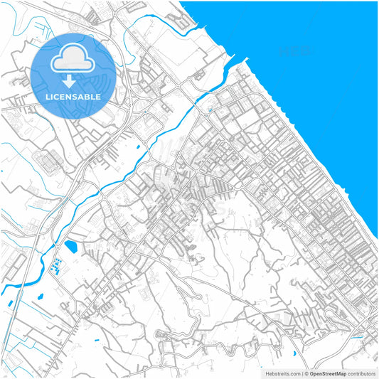 Montesilvano, Abruzzo, Italy, city map with high resolution roads.