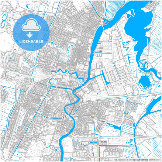 Haarlem, North Holland, Netherlands, city map with high resolution roads.