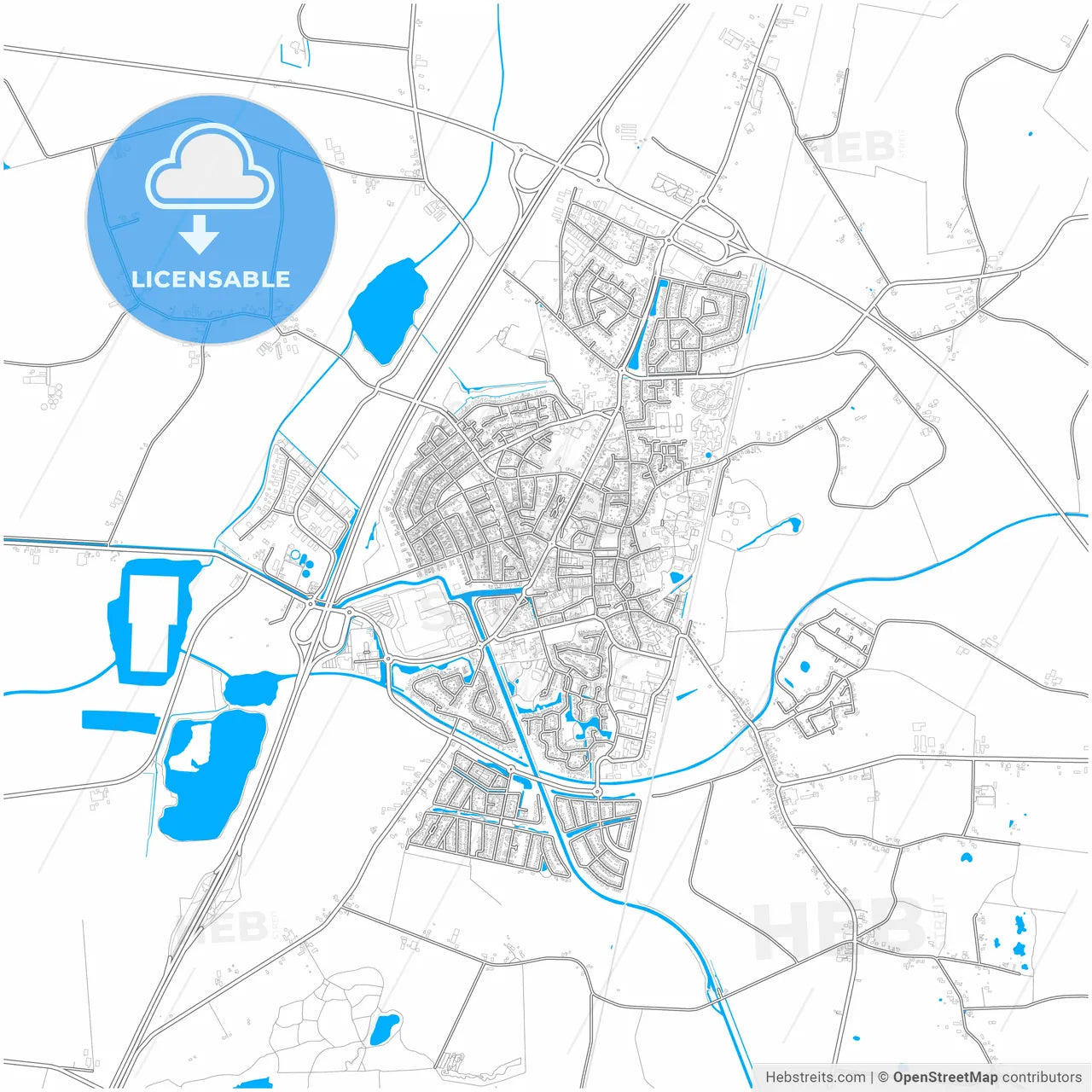 Midden-Drenthe, Drenthe, Netherlands, city map with high resolution roads.