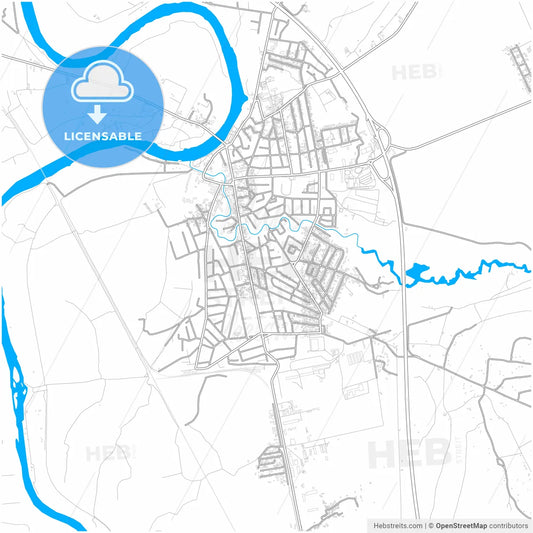Ćuprija, Pomoravlje, Serbia, city map with high resolution roads.