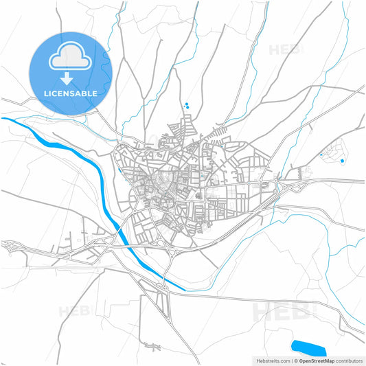 Andújar, Jaén, Spain, city map with high resolution roads.