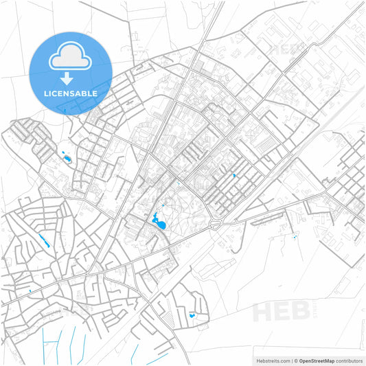 Brovary, Kyiv Oblast, Ukraine, city map with high resolution roads.