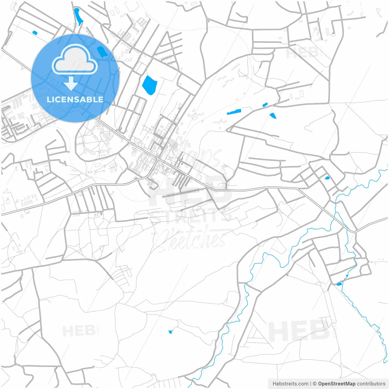 Brianka, Luhansk Oblast, Ukraine, city map with high resolution roads.