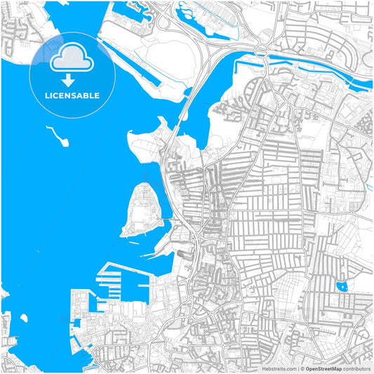 Portsmouth, South East England, England, city map with high resolution roads.