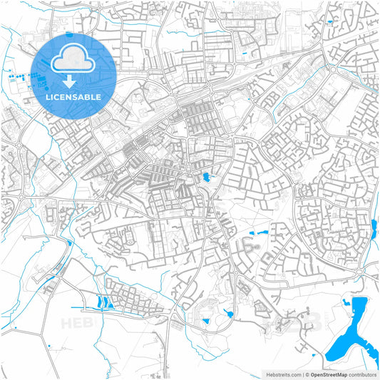 Swindon, South West England, England, city map with high resolution roads.