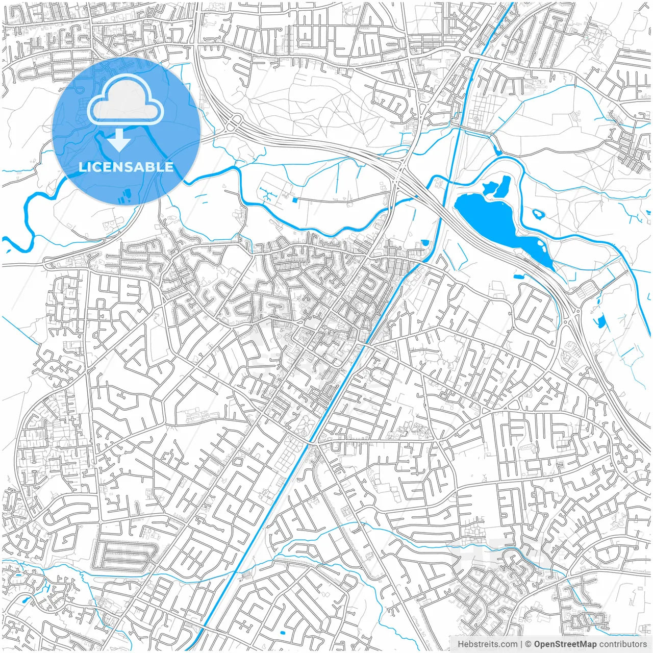 Sale, North West England, England, city map with high resolution roads.