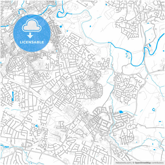 Stockport, North West England, England, city map with high resolution roads.