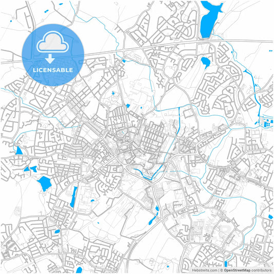 Saint Helens, North West England, England, city map with high resolution roads.