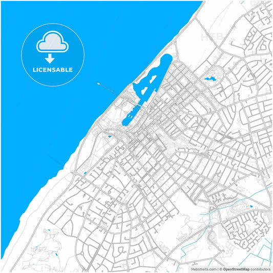 Southport, North West England, England, city map with high resolution roads.