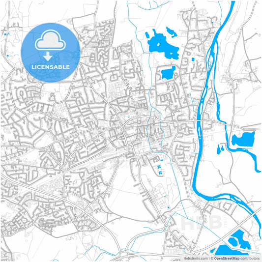 Maidenhead, South East England, England, city map with high resolution roads.