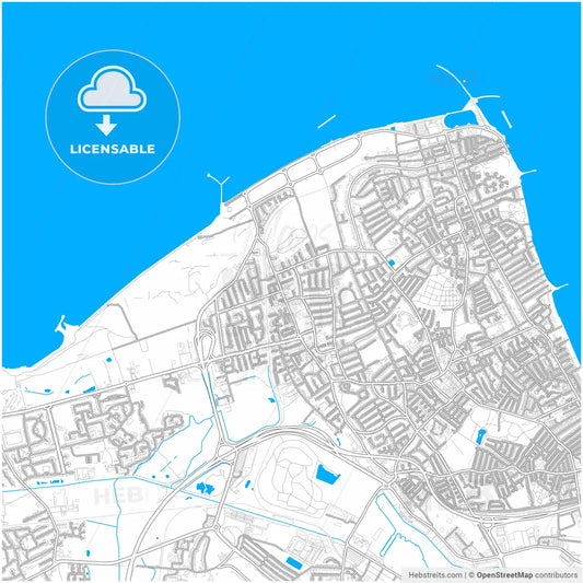 Wallasey, North West England, England, city map with high resolution roads.