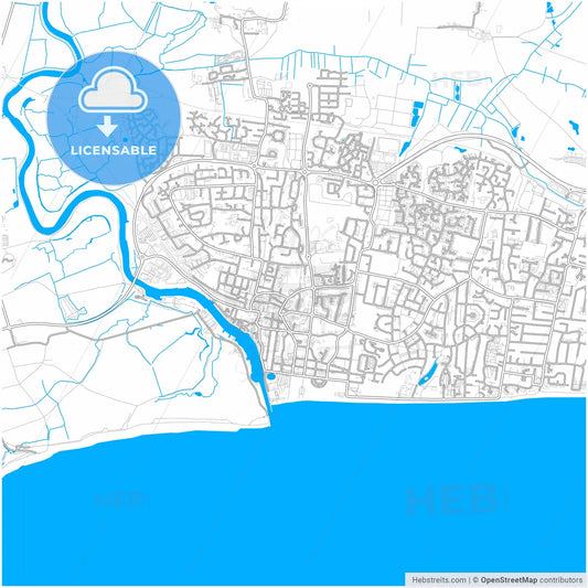 Littlehampton, South East England, England, city map with high resolution roads.